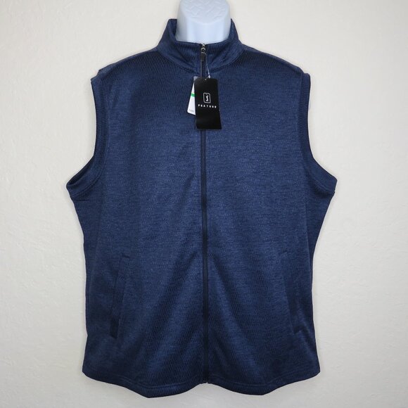 PGA Tour* Men's Full Front Zip Straight Hem‎ 2.25" Turtle Neck Golf Vest~ Large - Picture 1 of 12